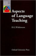 Aspects of Language Teaching